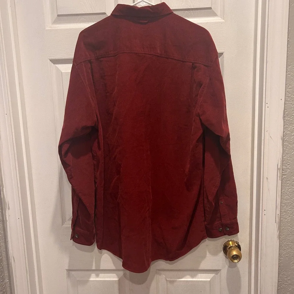 VTG Columbia Mens XL Burgundy Corduroy Button Down Shirt‎ Long Sleeve Gorpcore